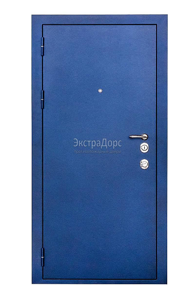 Противопожарная уличная дверь металлическая утепленная EIW 60 синяя глухая однопольная в Химках  купить