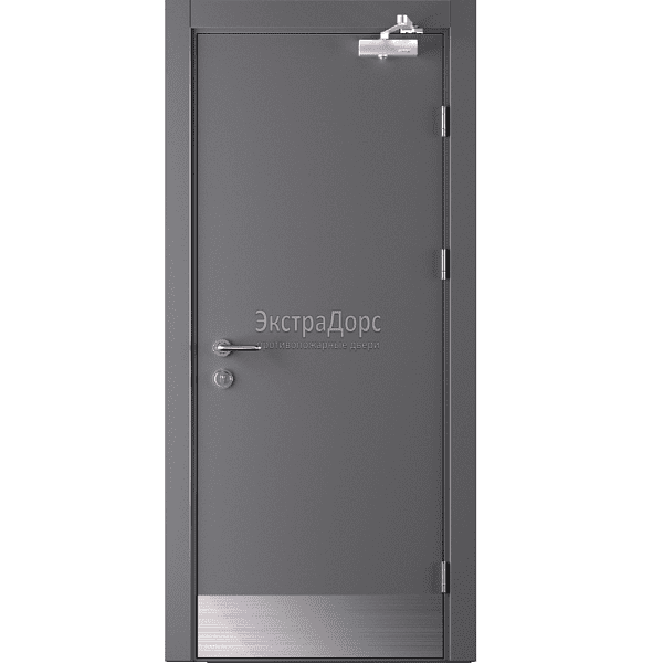 Противопожарная дверь металлическая черная с выпадающим порогом в Химках  купить